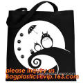 custom black canvas souvenir bag, Promotional Black Canvas Shopping Bag, convenient black canvas recyclable shopping bag